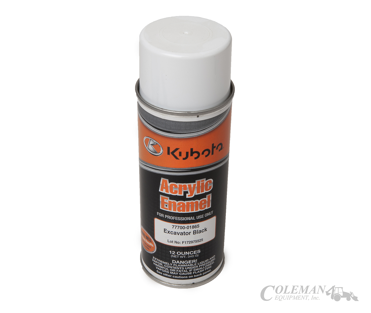 Kubota Excavator Black Spray Paint (77700-01865) | Coleman